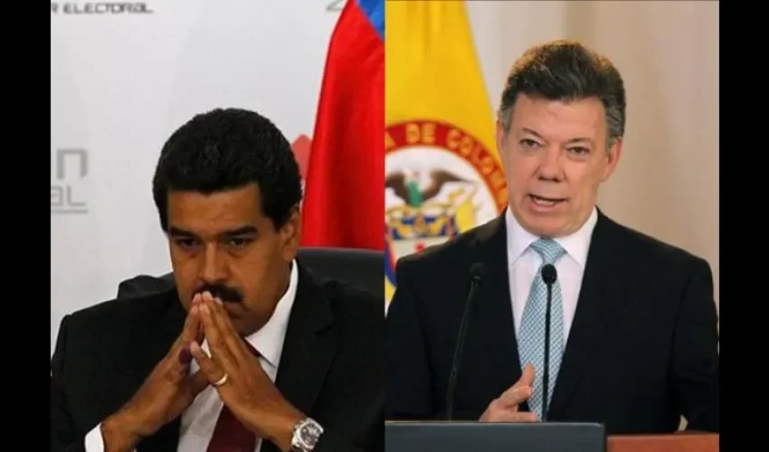 Nicolás Maduro y Juan Manuel Santos. 