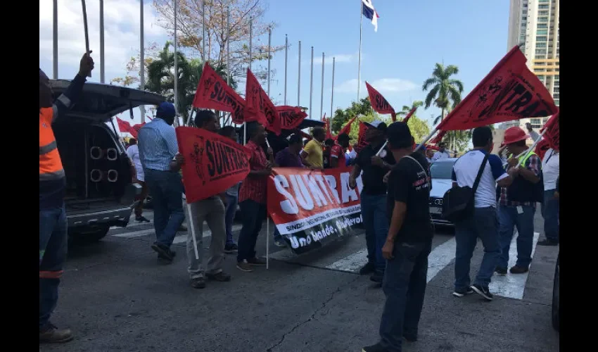 Foto ilustrativa de una manifestación del Suntracs. 