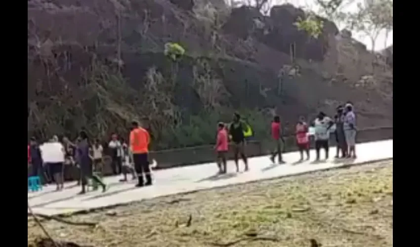 Protesta en la autopista Panamá-Colón.