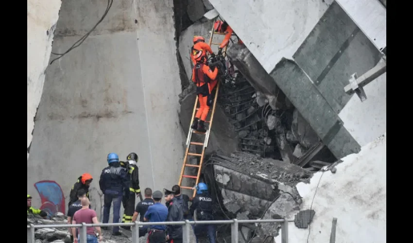 Miembros de los servicios de rescate trabajan en la búsqueda de víctimas. Foto: EFE