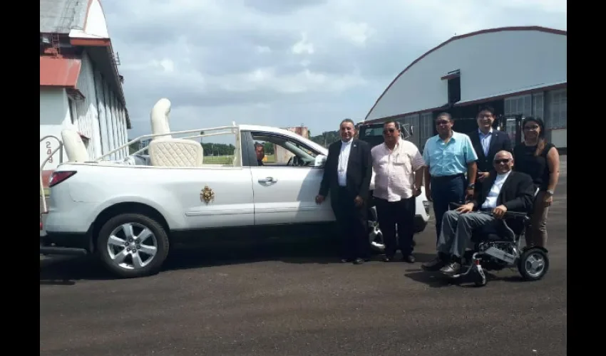 Papamóvil usado por el papa Francisco en Colombia en 2018, este fue prestado a Panamá. Foto: Cortesía