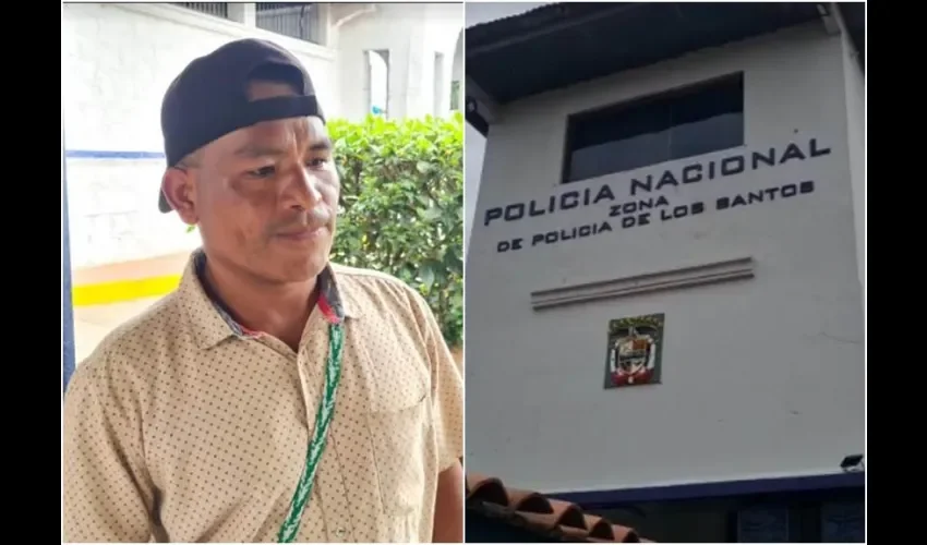 Luis Molina, padre de los menores, a su llegada a la policía en Las Tablas. Foto: Thays Domínguez. 