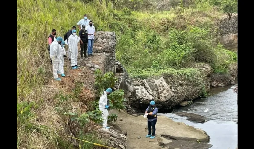 Vista del área donde fue encontrado el cuerpo de la mujer. 