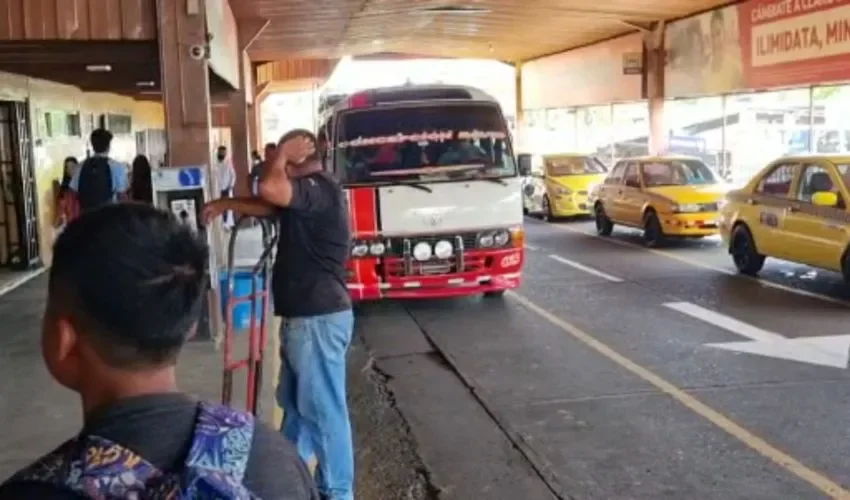 Vista del transporte público. 