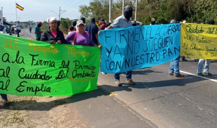 Vista de la protesta. 