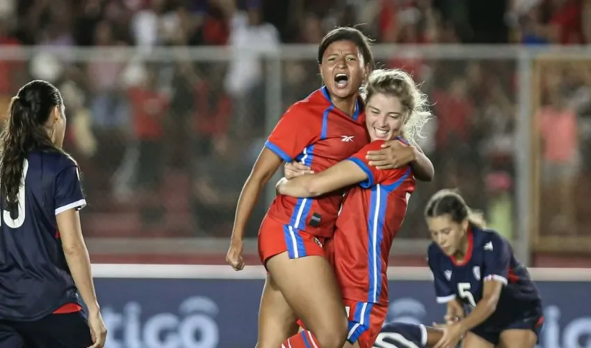 Celebración del gol de Panamá. 