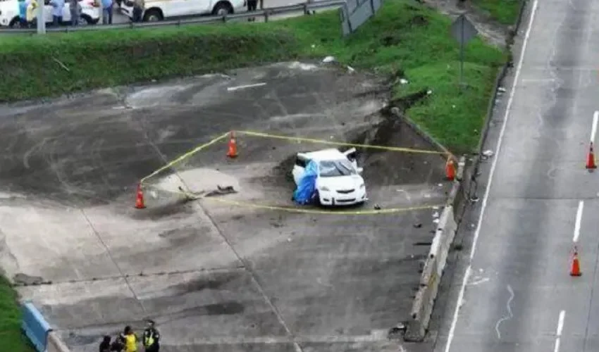 Vista del accidente de tránsito. 